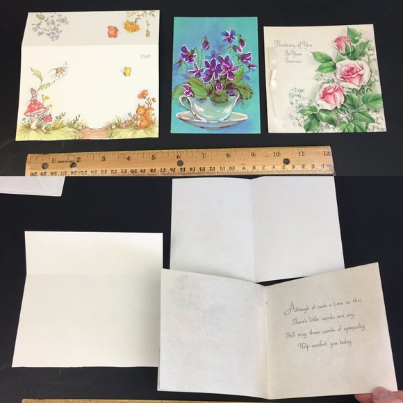 Random Lot 10 Vintage Paper Greeting Cards Unused w Extra Empty Envelopes READ - Picture 6 of 11